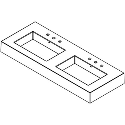 60%22 X 23%22, Double, Matte White, 3 Hole