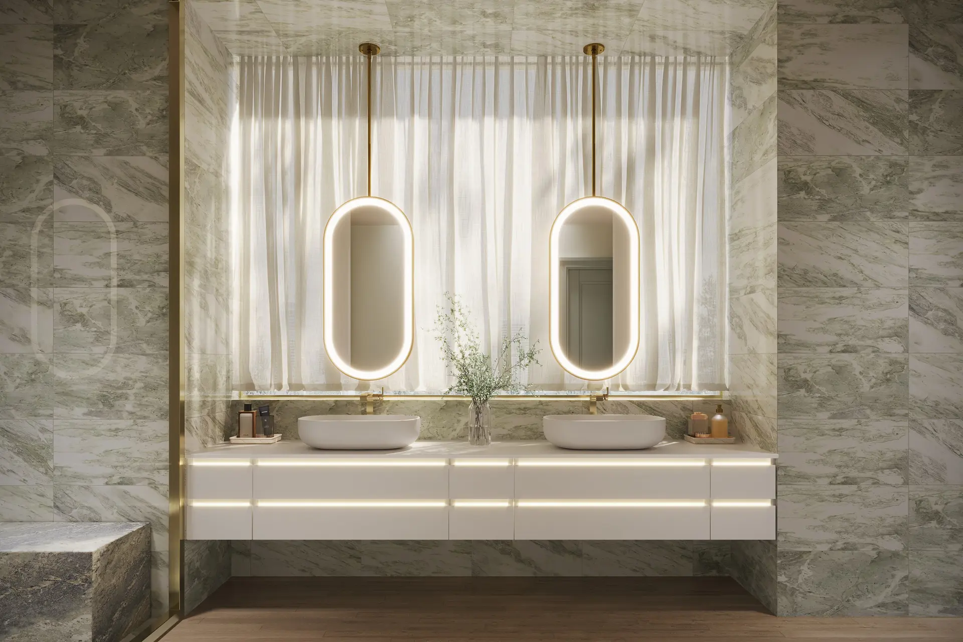 Robern Hanging Lit Brass1 (1)